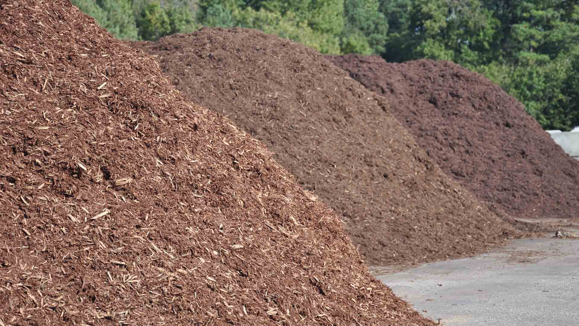 Piles of mulch to be delivered for landscape beds.