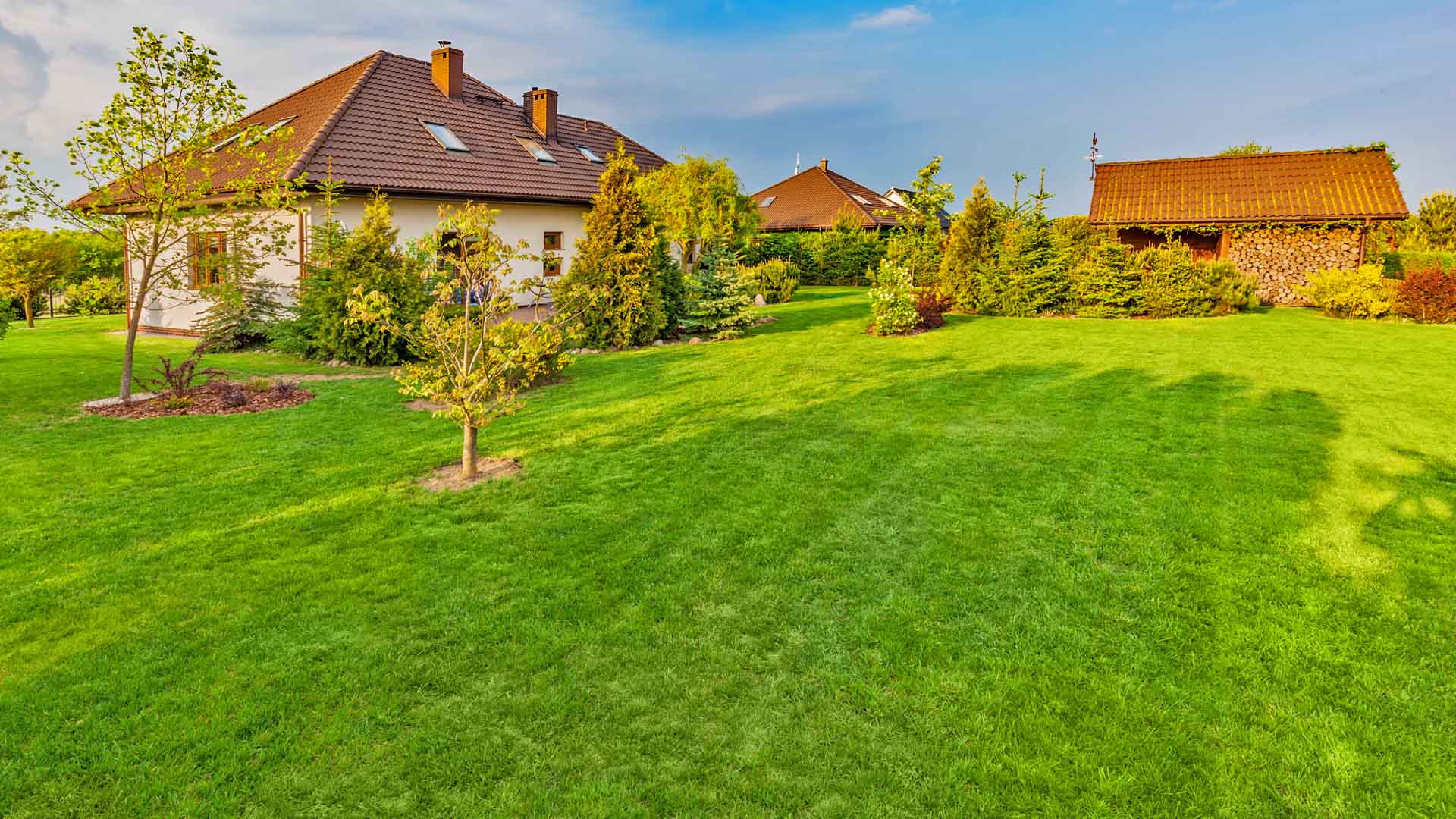 Residential yard after a spring clean up in Lenawee, MI.